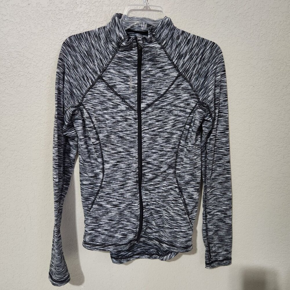 Reebok Jacket Womens Size S Black White Full-Zip Athletic Thumbholes
